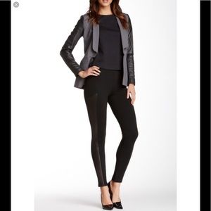 a. moss Leather Trim Twill Pants